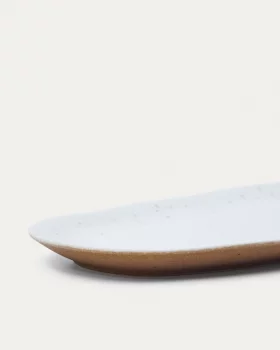 Большое белое керамическое блюдо Publia 35.5X17.5X2 CM
