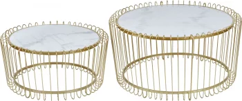 Набор из двух столиков Engelmar 90X90X45 / 70X70X34 CM