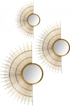 Настенный декор с зеркалом Rays 80X58 / 70X47 / 40X22 CM