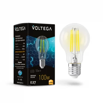Светодиодная лампа Voltega Crystal Груша A60 E27 10Вт 2700K