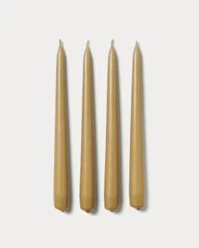 Набор из 4 бежевых свечей Talinen 2X2X24 CM