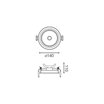 Встраиваемый светильник Mini Optic серый LED CRI95 18-25W 2700K 56°