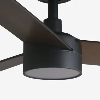 Потолочный вентилятор RUDDER L 3 Ш1320 черный/орех 3 P LED DIM TUYA 132 CM