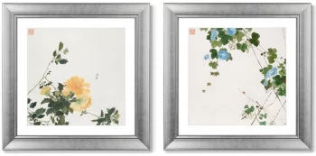 Диптих Insects and Flowers 61X61 / 61X61 CM