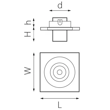Встраиваемый светильник Intero 9X9X3 CM