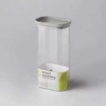 Банка для хранения прямоугольная vacuum glass, 1,75 л, светло-серая