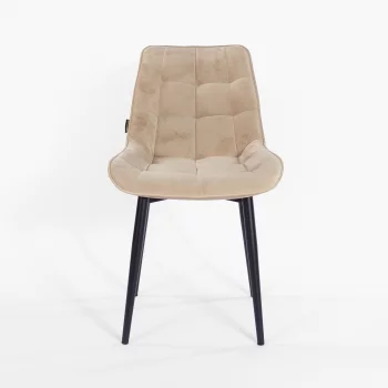 Стул Толедо бежевый бархат чёрные ножки 51X58X83 CM