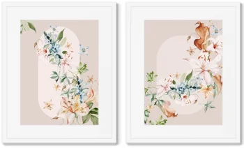 Диптих Floral set in pale shades No11 42X52 / 42X52 CM