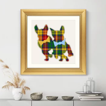 Постер Bulldogs in a Scottish cage 61X61 CM