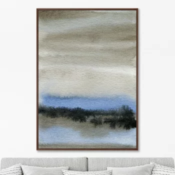 Постер на холсте Autumn sky forest and river 75X105 CM