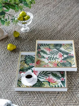 Набор из двух декоративных подносов Tur 40X40X4 / 34X34X4 CM