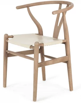 Стул из бука и кожи Myvia 55X52X77 CM
