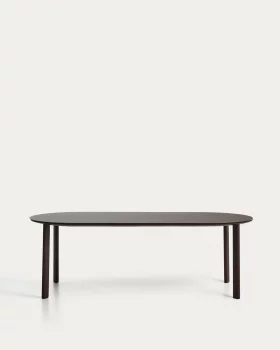 Овальный стол Erice из алюминия и коричневого закалённого стекла 230X100 CM