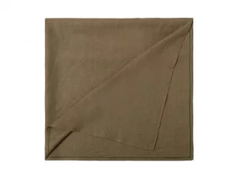 Льняная скатерть Linen collection khaki 145X250 CM