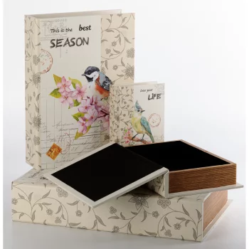 Набор шкатулок в виде книг Beauty 27X8X38 / 24X6X32 / 20X4X29 / 16X3X26 CM