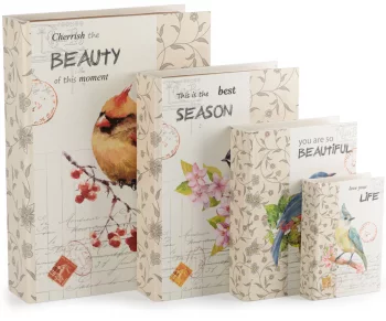 Набор шкатулок в виде книг Beauty 27X8X38 / 24X6X32 / 20X4X29 / 16X3X26 CM