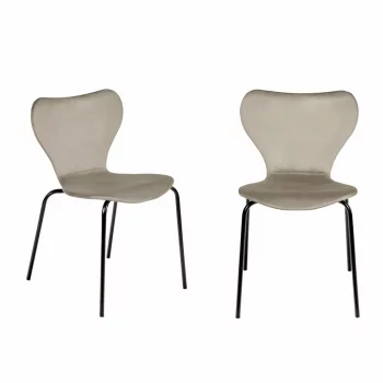 Комплект из 2 стульев Seven Style латте велюр с чёрными ножками 47X47X78 CM