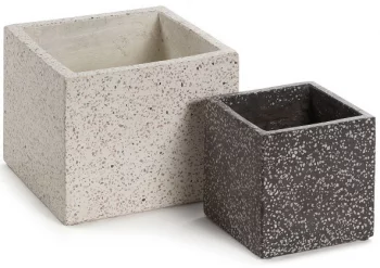 Кашпо из полибетона Bransc 26X26X21 / 17X17X17 CM
