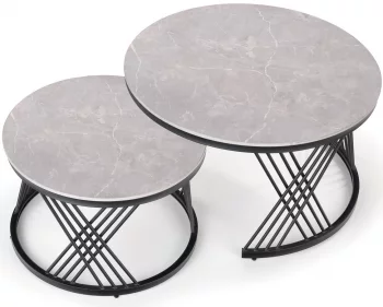 Комплект из двух столиков Flamingo 80X80X46 / 60X60X40 CM