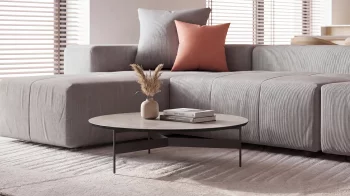 Журнальный столик Трей L бежевый столешница HPL 90X90X25 CM