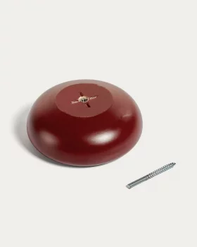 Набор из 3 настенных крючков из массива бука с бордовой отделкой 10X4.5X10 CM