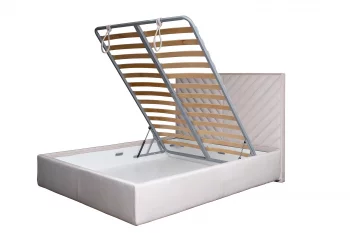 Кровать Milano Basic с подъемным механизмом, велюр, бежевый Colt002 173X220X125 CM