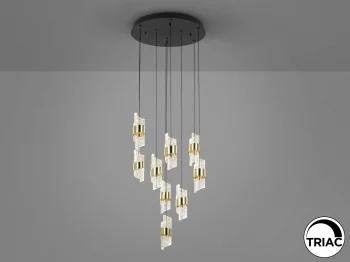 Люстра Iliada 9L черно-золотая D50 53 CM