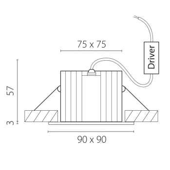 Влагозащищенный потолочный светильник Ciclone 9X9X6 CM