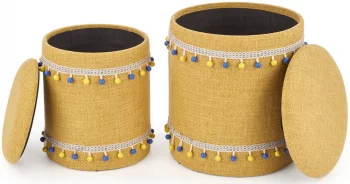 Комплект из двух пуфиков Grado 38X38X44 / 30X30X37 CM