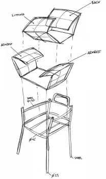 Стул c подушками Brezza 62X55X79 CM