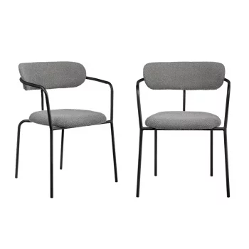 Комплект из 2 стульев Ant из серого букле 58X54X79 CM