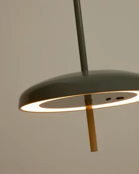 Переносной потолочный светильник Porte светло-зеленый из алюминия 16X16X173.5 CM
