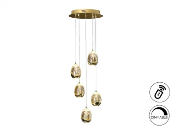 Люстра Rocio LED 5L DIM золотая 30X30X80 CM
