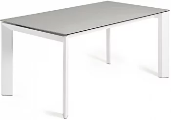 Раздвижной стол Atta 160-220X90X76 белые ножки светло серая керамическая столешница