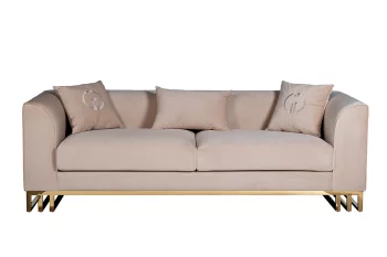 Диван Lucerne трехместный бежевый велюр 230X86X75 CM