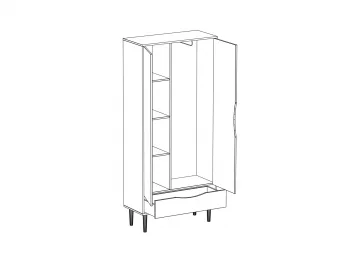 Шкаф двухдверный Like 90X40X200 CM