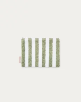 Хлопковая косметичка Nuni в зелено-белую полоску 25X19X5 CM