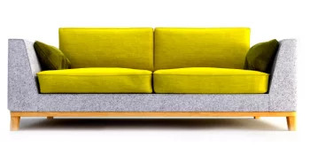 Двухместный диван GASTBY 202X102X85 CM серо-желтый