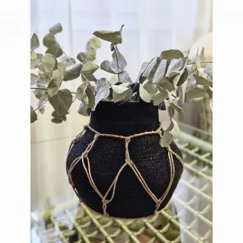 Плетеная ваза Black 23X22 CM
