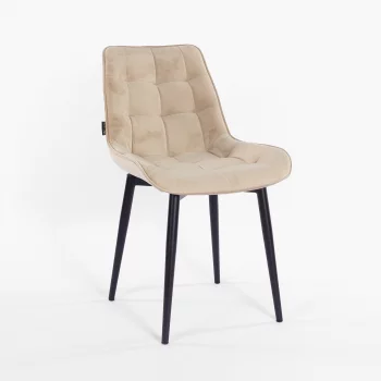 Стул Толедо бежевый бархат чёрные ножки 51X58X83 CM