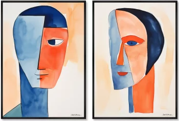 Набор из двух постеров на холсте Swimmers before the race 75X105 / 75X105 CM