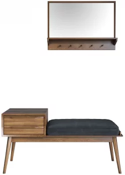 Скамья в комплекте с зеркалом Bruni 110X40X55 / 70X50 CM
