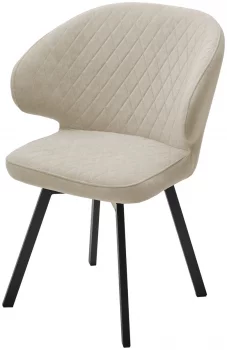 Вращающийся стул ХИЛТОН Бежевый велюр с чёрным каркасом 62X59X84 CM