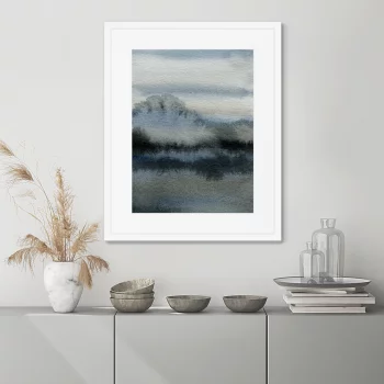 Постер в раме River bank in winter 42X52 CM