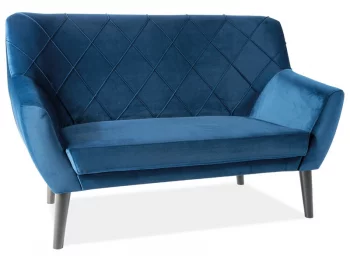 Диван SIGNAL KIER 2 VELVET Bluvel86 (темно-синий/венге)