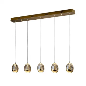 Подвесной светодиодный светильник Rocio LED 5L золотой 96X9X95 CM
