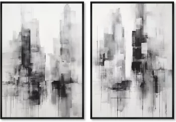 Набор из двух постеров на холсте Evening in the city 75X105 / 75X105 CM