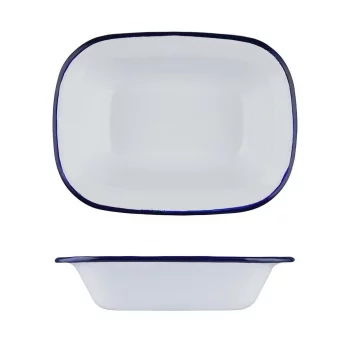 Блюдо для подачи 24,7*18,5 см h5 см 1000 мл Blue Rim эмалированая сталь SUNNEX [1]
