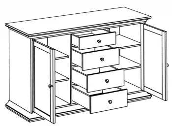 Сервант средний 139X48.5X87.5 CM