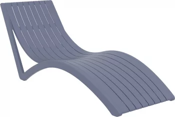 Шезлонг пластиковый Slim 180X72X70 CM серый